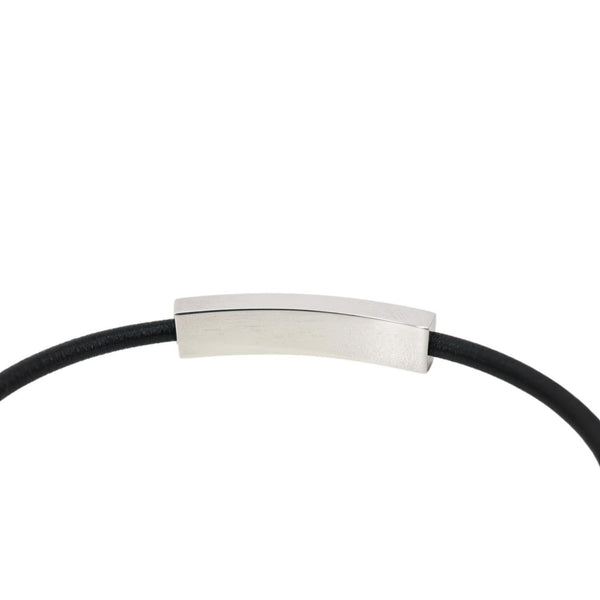 GUCCI Tag Pelle Nera Bracelet Black 774464