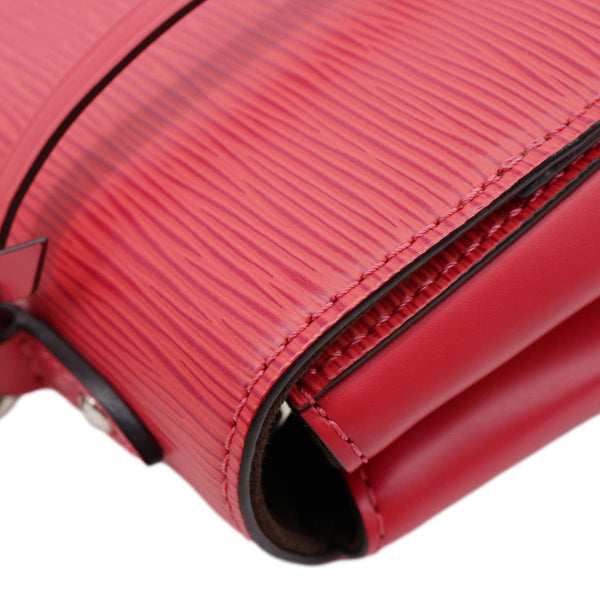 LOUIS VUITTON Cluny MM Epi Leather Top Handle Crossbody Bag Red