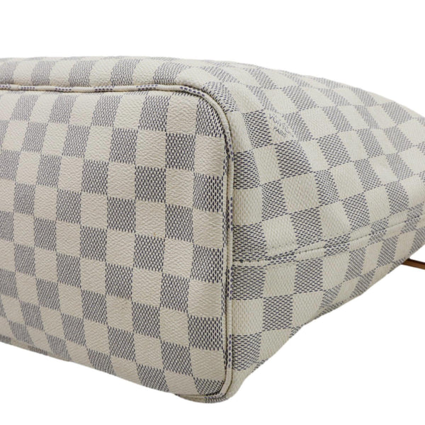 LOUIS VUITTON Neverfull MM Damier Azur Tote Shoulder Bag Rose Ballerine