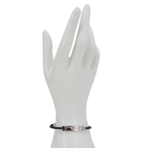 GUCCI Tag Pelle Nera Bracelet Black 774464