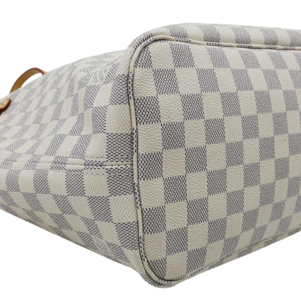 LOUIS VUITTON Neverfull MM Damier Azur Tote Shoulder Bag Rose Ballerine