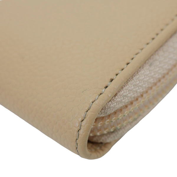 CHANEL CC Zip Around Caviar Leather Wallet Beige