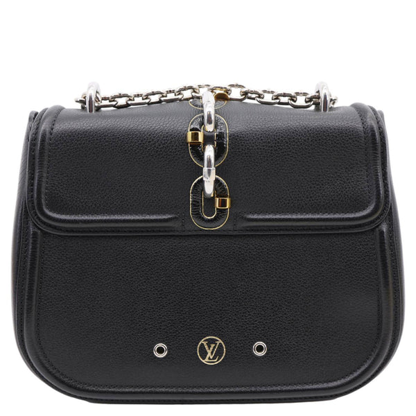 LOUIS VUITTON Chain It Leather Crossbody Bag Black