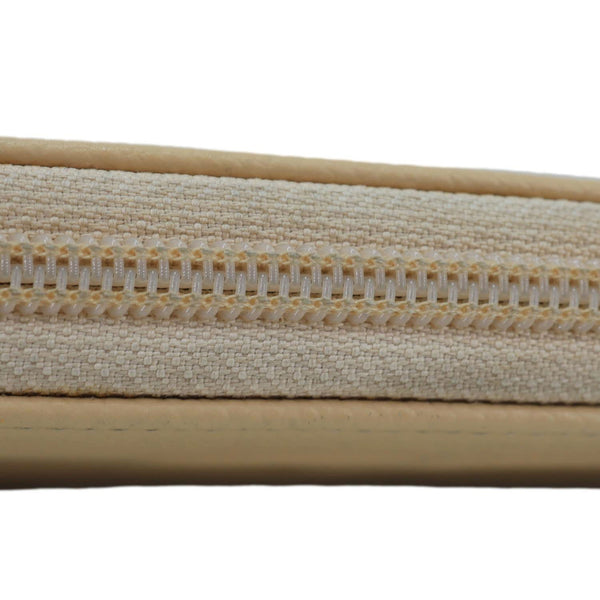 CHANEL CC Zip Around Caviar Leather Wallet Beige