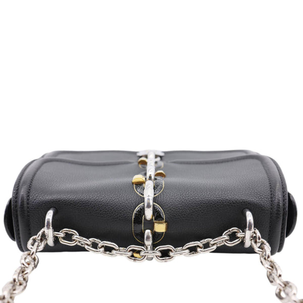 LOUIS VUITTON Chain It Leather Crossbody Bag Black