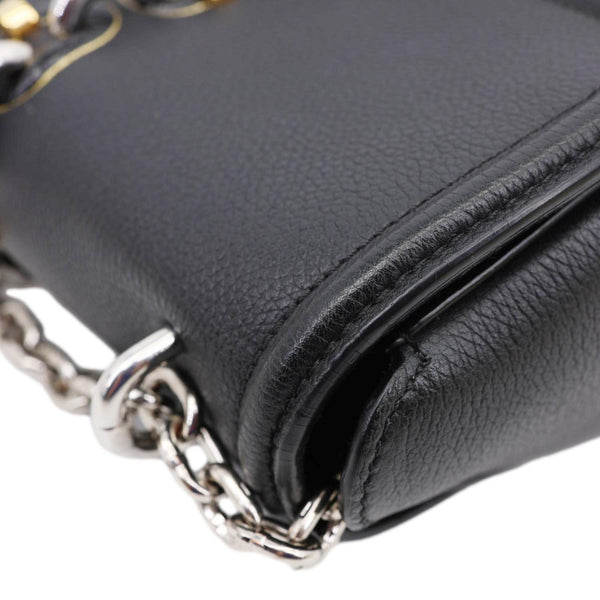 LOUIS VUITTON Chain It Leather Crossbody Bag Black