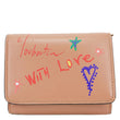 CHRISTIAN LOUBOUTIN Loubigaga Mini Graffiti Leather Wallet Pink