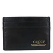 GUCCI Logo Print Leather Card Holder Black 547596