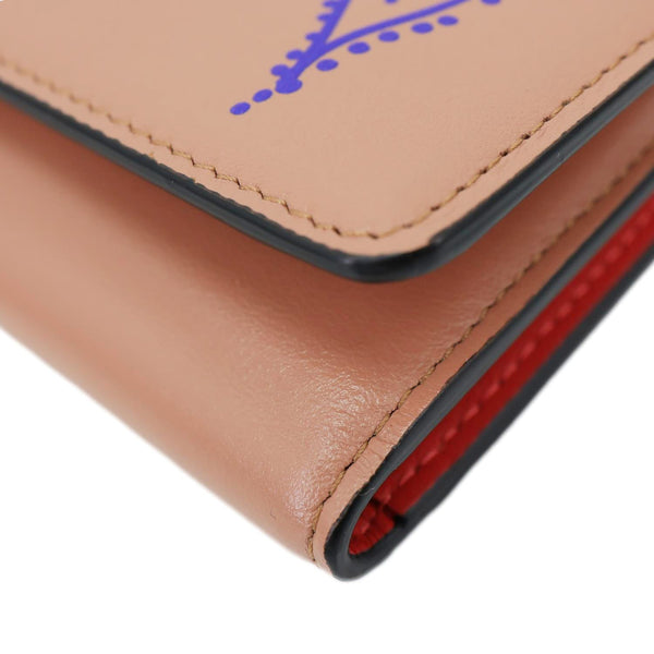 CHRISTIAN LOUBOUTIN Loubigaga Mini Graffiti Leather Wallet Pink