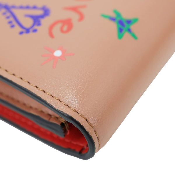 CHRISTIAN LOUBOUTIN Loubigaga Mini Graffiti Leather Wallet Pink