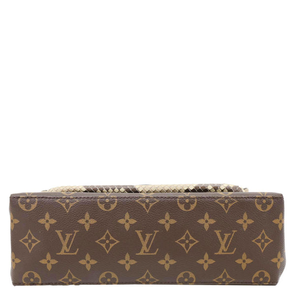 LOUIS VUITTON Marignan Python Monogram Canvas Shoulder Bag Brown