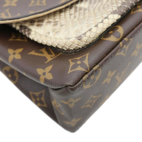 LOUIS VUITTON Marignan Python Monogram Canvas Shoulder Bag Brown