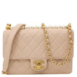 CHANEL Chic Pearls Flap Small Quilted Leather Shoulder Bag Beige