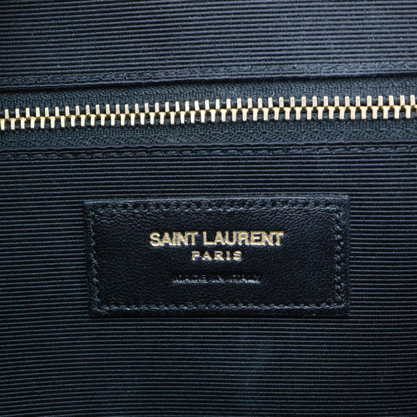 YVES SAINT LAURENT Envelope Large Chevron Grain De Poudre Chain Crossbody Bag Cream