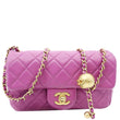CHANEL Pearl Crush Mini Rectangular Flap Quilted Leather Crossbody Bag Magenta