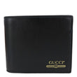GUCCI Logo Print Leather Bifold Wallet Black 547585