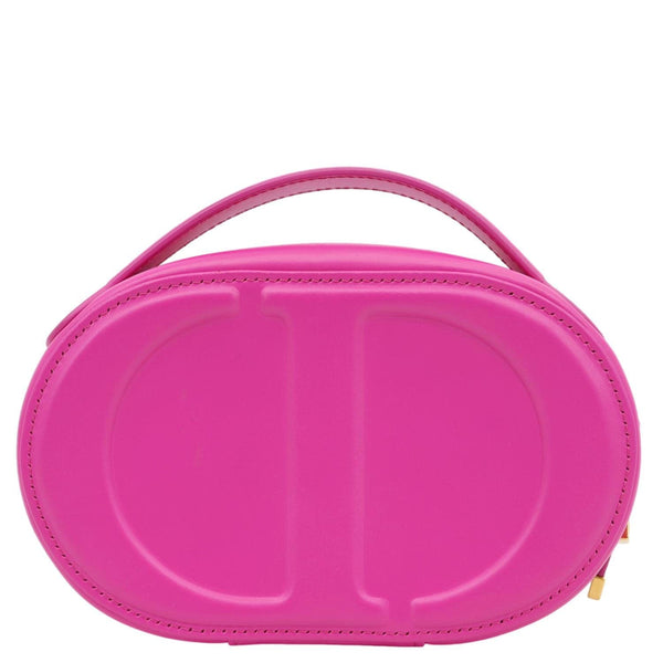 CHRISTIAN DIOR CD Signature Oval Calfskin Leather Camera Crossbody Bag Rani Pink