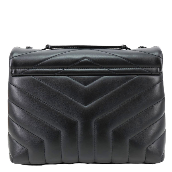 YVES SAINT LAURENT Loulou Quilted Calfskin Leather Shoulder Bag Black
