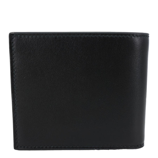 GUCCI Logo Print Leather Bifold Wallet Black 547585