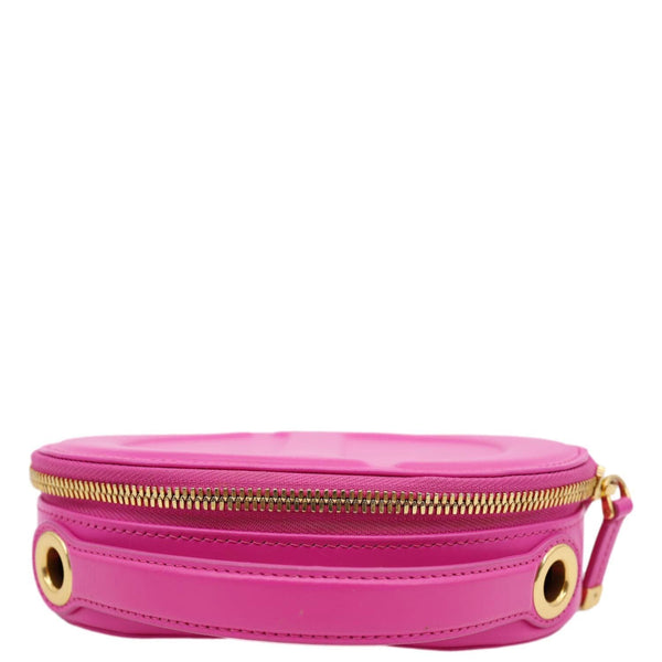 CHRISTIAN DIOR CD Signature Oval Calfskin Leather Camera Crossbody Bag Rani Pink