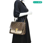 LOUIS VUITTON Marignan Python Monogram Canvas Shoulder Bag Brown