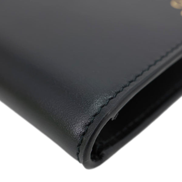 GUCCI Logo Print Leather Bifold Wallet Black 547585