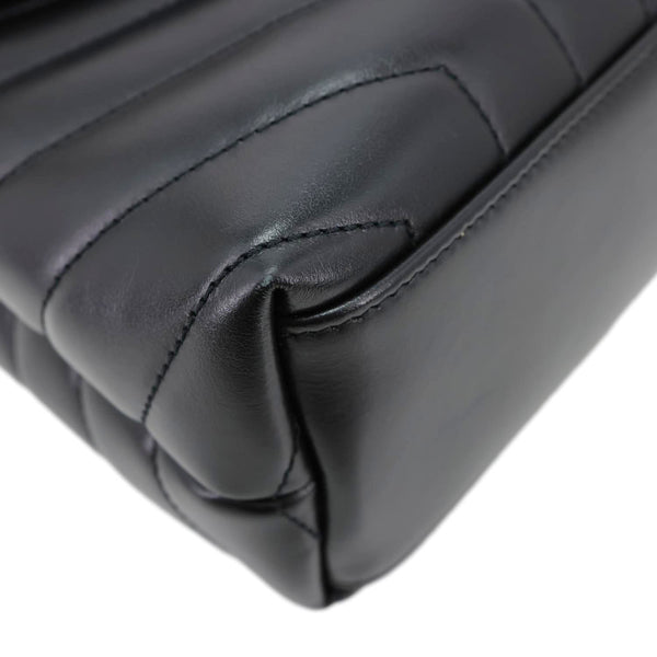 YVES SAINT LAURENT Loulou Quilted Calfskin Leather Shoulder Bag Black