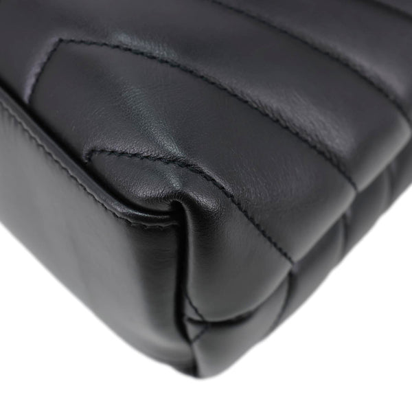 YVES SAINT LAURENT Loulou Quilted Calfskin Leather Shoulder Bag Black