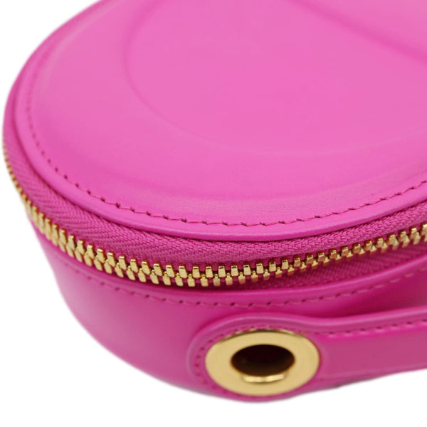 CHRISTIAN DIOR CD Signature Oval Calfskin Leather Camera Crossbody Bag Rani Pink