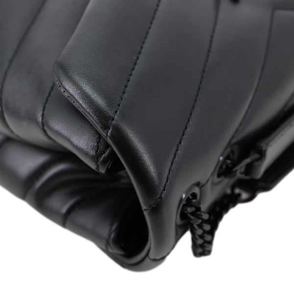 YVES SAINT LAURENT Loulou Quilted Calfskin Leather Shoulder Bag Black