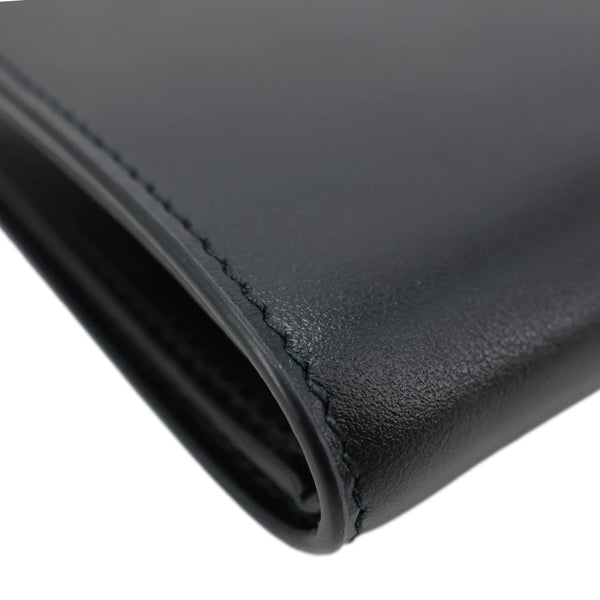 GUCCI Logo Print Leather Bifold Wallet Black 547585