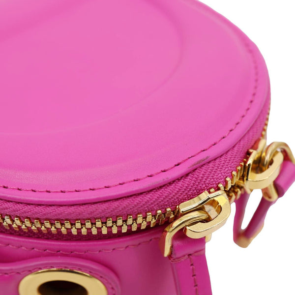 CHRISTIAN DIOR CD Signature Oval Calfskin Leather Camera Crossbody Bag Rani Pink