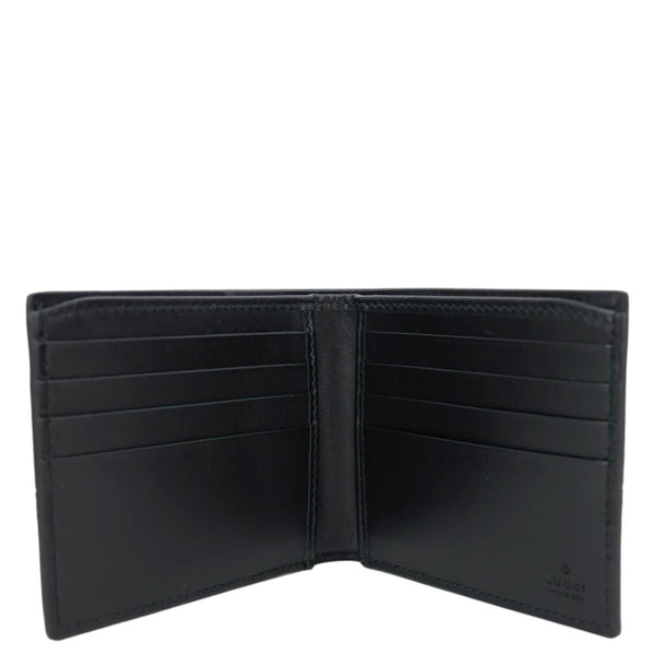 GUCCI Logo Print Leather Bifold Wallet Black 547585