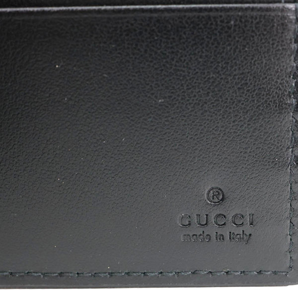 GUCCI Logo Print Leather Bifold Wallet Black 547585