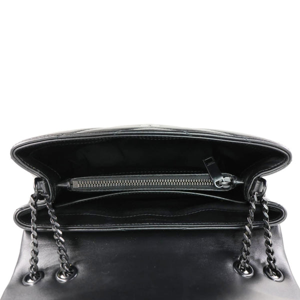 YVES SAINT LAURENT Loulou Quilted Calfskin Leather Shoulder Bag Black