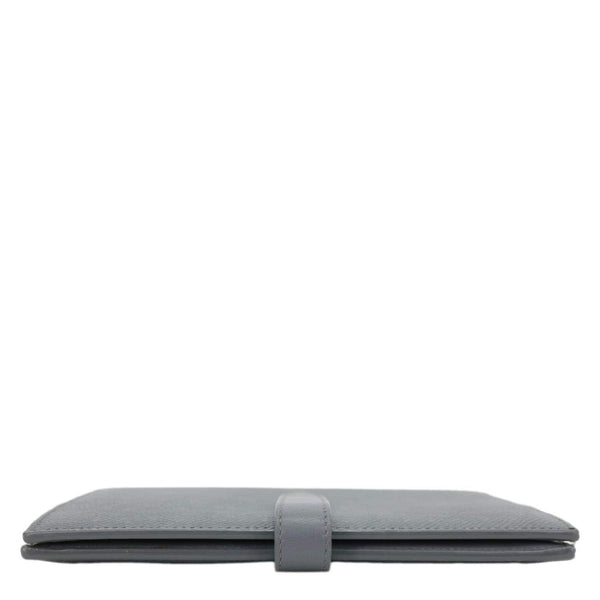 CELINE Strap Large Grained Calfskin Leather Wallet Grey
