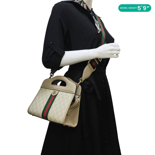 GUCCI Ophidia Small GG Supreme Canvas Shoulder Tote Bag Beige 693724