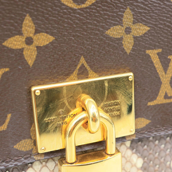 LOUIS VUITTON Marignan Python Monogram Canvas Shoulder Bag Brown