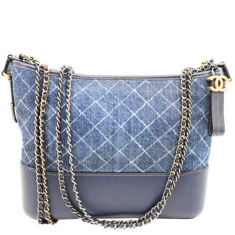 CHANEL Gabrielle Medium Denim Hobo Bag Blue