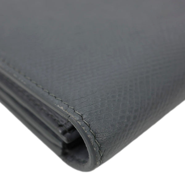 CELINE Strap Large Grained Calfskin Leather Wallet Grey