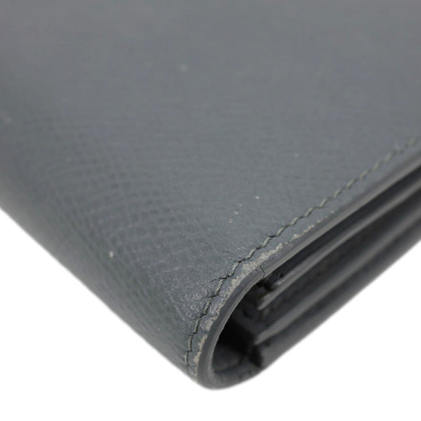 CELINE Strap Large Grained Calfskin Leather Wallet Grey