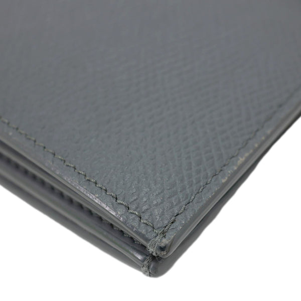 CELINE Strap Large Grained Calfskin Leather Wallet Grey