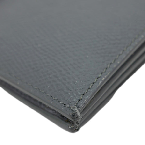 CELINE Strap Large Grained Calfskin Leather Wallet Grey
