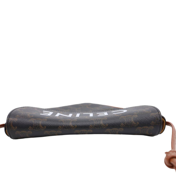 CELINE Triangle Triomphe Canvas Crossbody Bag Tan