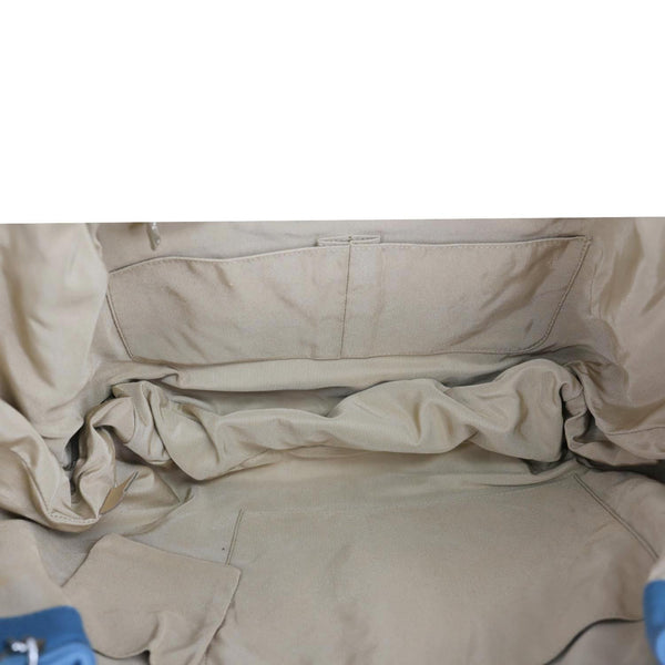 CHANEL Expandable Zip Around Quilted Caviar Leather Tote Bag Blue