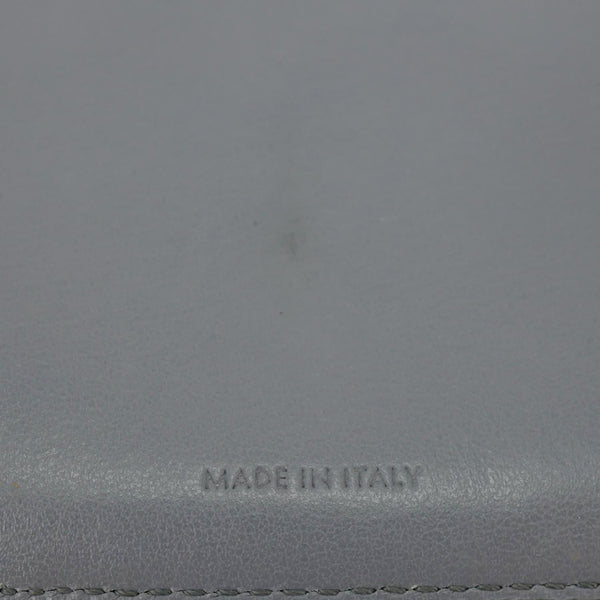 CELINE Strap Large Grained Calfskin Leather Wallet Grey
