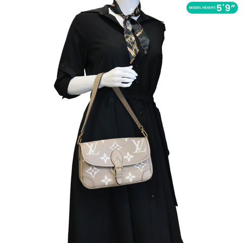 LOUIS VUITTON Diane Empreinte Monogram Leather Shoulder Bag Bicolor