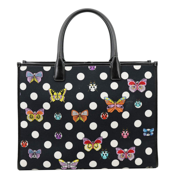 VERSACE x Dua Lipa Butterflies Canvas Tote Bag Black