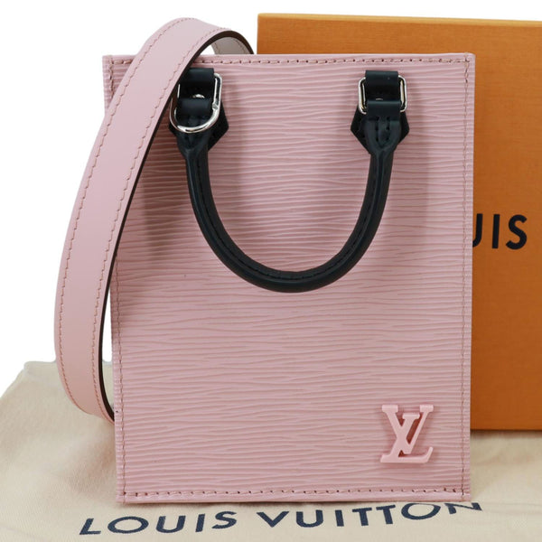 LOUIS VUITTON Petit Sac Plat Epi Leather Crossbody Bag Pink