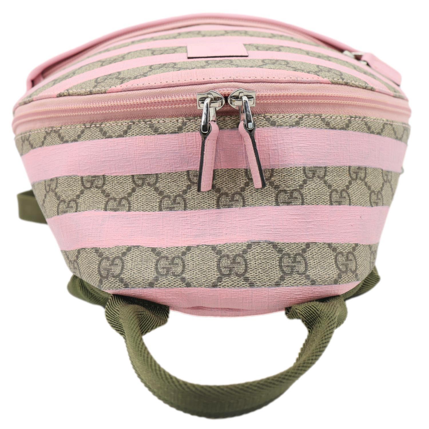 mkjページ GUCCI Striped Kids GG Supreme Canvas Backpack Pink 271327